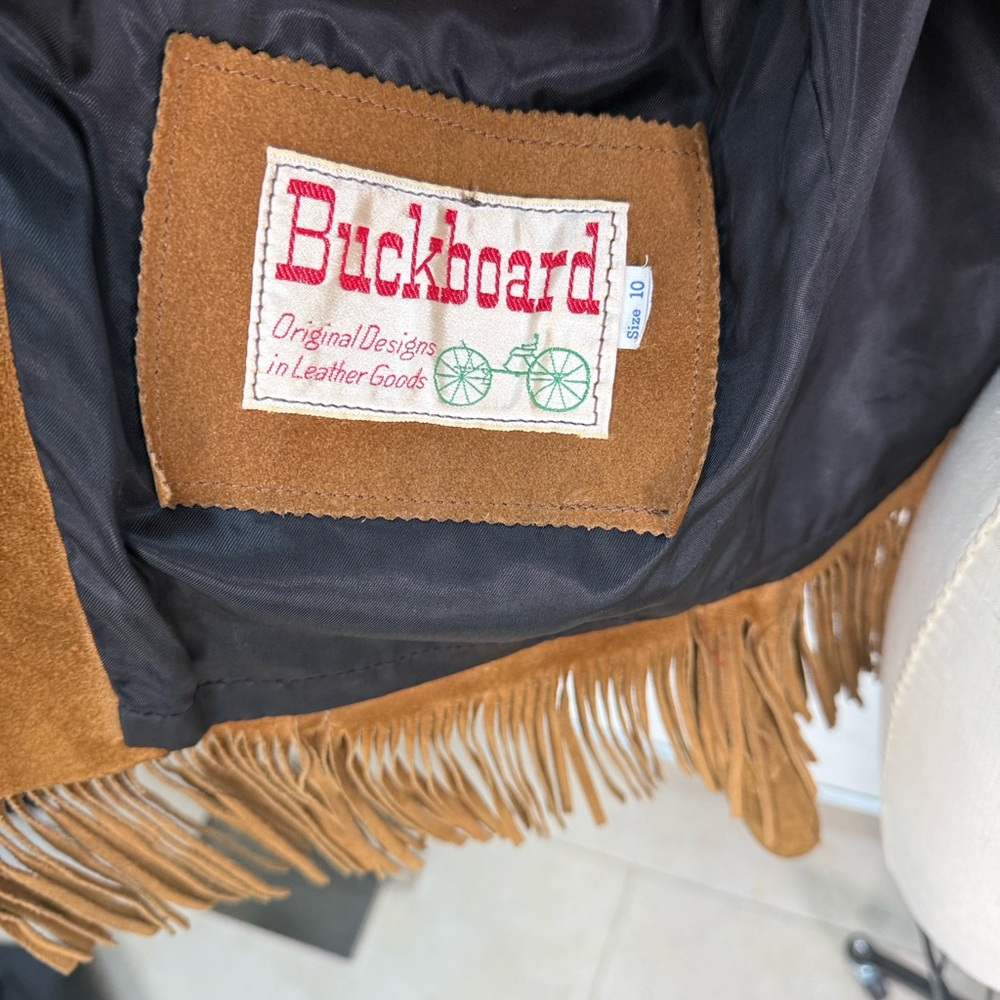 Vintage America Brown Suede Fringe Leather Jacket - Picture 12 of 12